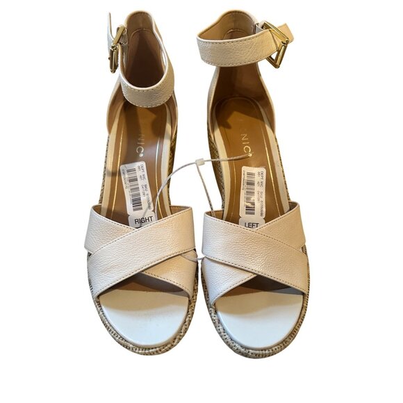 Vionic Womens Venus Marina Leather Wedge Ivory Heels Size 9.5 Orthotic Sandal - Picture 2 of 7